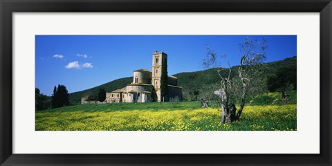 Framed San Antimo Monastery, Tuscany, Italy Print