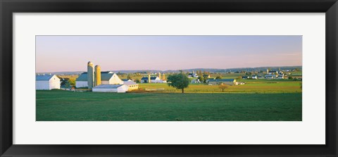 Framed Amish Farms, Lancaster County, Pennsylvania Print