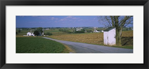 Framed Road through Amish Farms, Pennsylvania Print