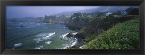 Framed High angle view of a coastline, Elk, California, USA Print