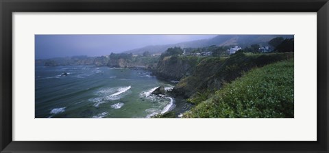 Framed High angle view of a coastline, Elk, California, USA Print