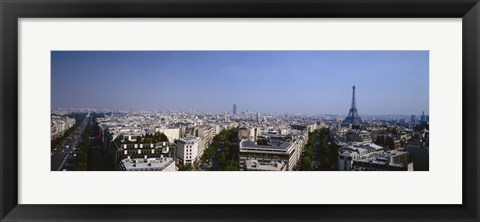 Framed High angle view of a cityscape, Paris, France Print