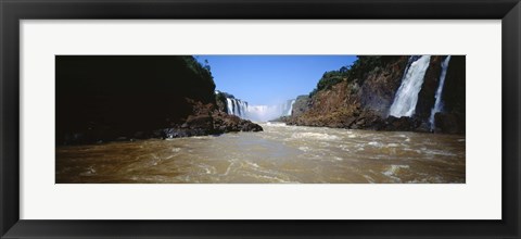 Framed Waterfall in a forest, Iguacu Falls, Argentina Print