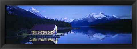 Framed Maligne Lake, Jasper National Park, Alberta, Canada Print