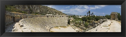 Framed High angle view of the old ruins of an amphitheater, Myra, Lycia, Antalya Provence, Turkey Print