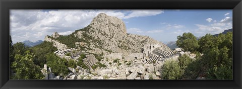 Framed Old ruins of an amphitheater, Termessos, Taurus Mountains, Antalya Province, Turkey Print