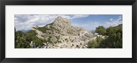 Framed Old ruins of an amphitheater, Termessos, Taurus Mountains, Antalya Province, Turkey Print