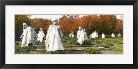 Framed Statues of army soldiers in a park, Korean War Memorial, Washington DC, USA Print