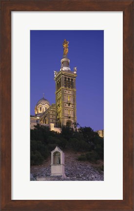 Framed Low angle view of a tower of a church, Notre Dame De La Garde, Marseille, France Print