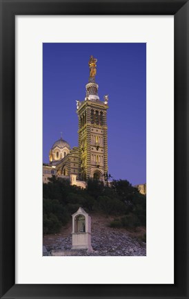 Framed Low angle view of a tower of a church, Notre Dame De La Garde, Marseille, France Print