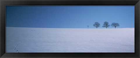 Framed Footprints on a snow covered landscape, St. Peter, Black Forest, Germany Print