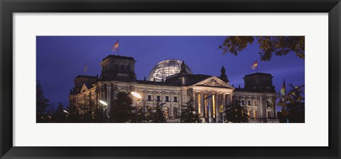 Framed Facade of a building at dusk, The Reichstag, Berlin, Germany Print