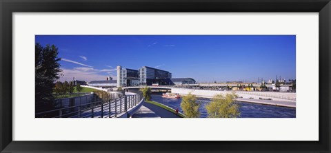 Framed Footpath along a river, Spree River, Central Station, Berlin, Germany Print