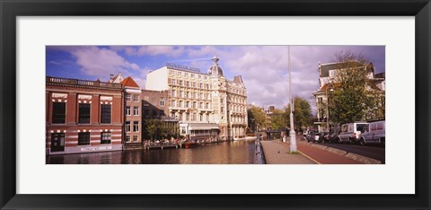 Framed Buildings along a water channel, Amsterdam, Netherlands Print