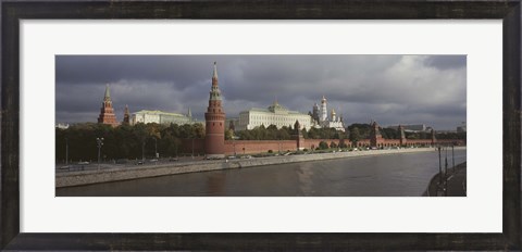 Framed Buildings along a river, Grand Kremlin Palace, Moskva River, Moscow, Russia Print