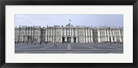 Framed Facade of a museum, State Hermitage Museum, Winter Palace, Palace Square, St. Petersburg, Russia Print