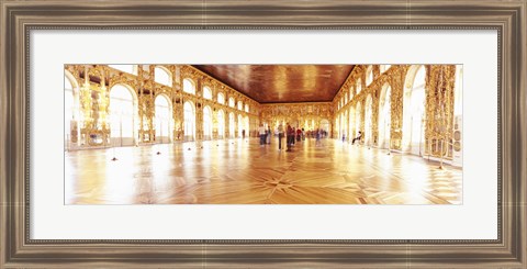 Framed Group of people inside a ballroom, Catherine Palace, Pushkin, St. Petersburg, Russia Print