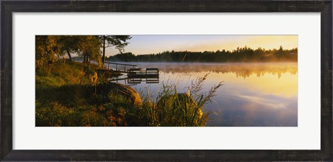 Framed Reflection of sunlight in water, Vuoksi River, Imatra, Finland Print