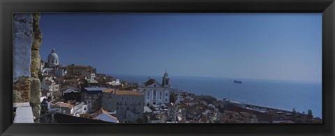 Framed High angle view of a city viewed from a tower, Alfama, Lisbon, Portugal Print