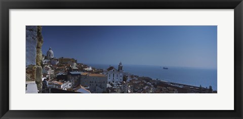 Framed High angle view of a city viewed from a tower, Alfama, Lisbon, Portugal Print