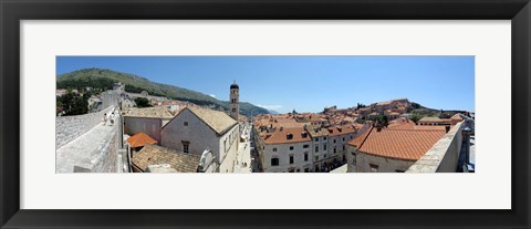 Framed High angle view of buildings, Minceta Tower, Dubrovnik, Croatia Print