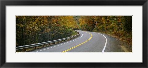 Framed Road passing through a forest, Winding Road, New Hampshire, USA Print