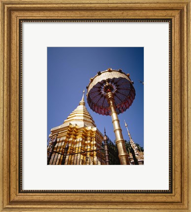 Framed Golden Chedi, Wat Phrathat Doi Suthep, Chiang Mai Province, Thailand Print