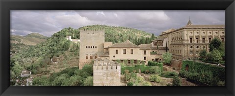 Framed High angle view of a palace viewed from alcazaba, Alhambra, Granada, Granada Province, Andalusia, Spain Print