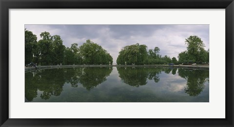 Framed Reflection of trees in a pond, Versailles, Paris, Ile-De-France, France Print