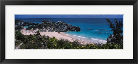 Framed High angle view of a beach, Bermuda Print