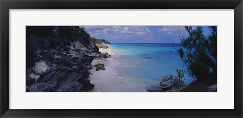 Framed Rocks on the coast, Bermuda Print