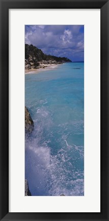 Framed Waves breaking on rocks, Bermuda Print