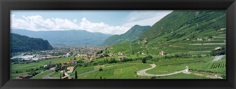 Framed Curved road passing through a landscape, Bolzano, Alto Adige, Italy Print