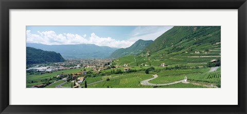 Framed Curved road passing through a landscape, Bolzano, Alto Adige, Italy Print