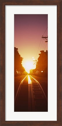 Framed Cable car tracks at sunset, San Francisco, California, USA Print