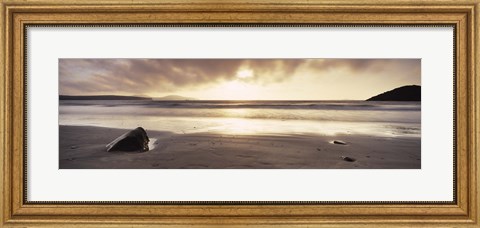 Framed Sunset over the sea, Whitesand Bay, Pembrokeshire, Wales Print