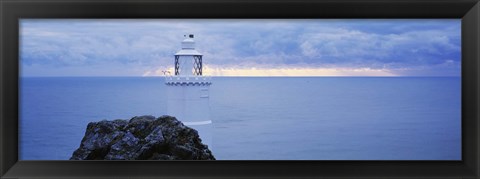 Framed Lighthouse at the seaside, Start Point Lighthouse, Devon, England Print