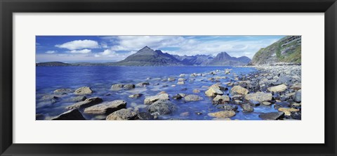 Framed Rocks on the beach, Elgol Beach, Elgol, Cuillin Hills, Isle Of Skye, Scotland Print