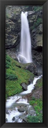 Framed Waterfall in a forest, Sass Grund, Switzerland Print