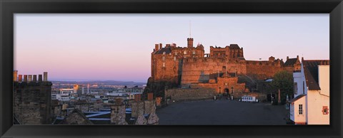 Framed Castle in a city, Edinburgh Castle, Edinburgh, Scotland Print