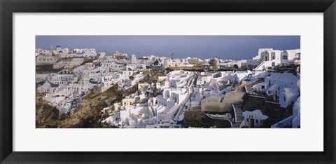Framed High angle view of a town, Santorini, Greece (day) Print