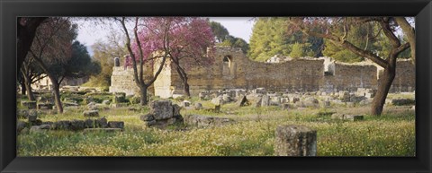 Framed Ruins of a building, Ancient Olympia, Peloponnese, Greece Print