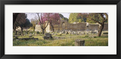 Framed Ruins of a building, Ancient Olympia, Peloponnese, Greece Print