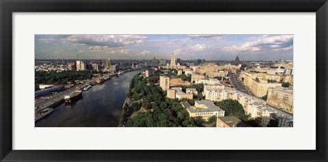 Framed Aerial view of a city, Moscow, Russia Print