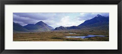 Framed Misty mountain landscape, Glen Sligachan, Isle of Skye, Scotland. Print