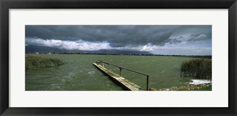 Framed Pier on the lake, Zeekoevlei Lake, Cape Town, Western Cape Province, South Africa Print