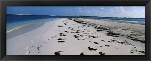 Framed Footprints on the beach, Cienfuegos, Cienfuegos Province, Cuba Print