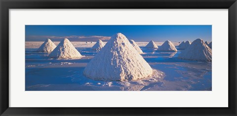 Framed Salt pyramids on salt flat, Salar de Uyuni, Potosi, Bolivia Print