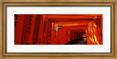 Framed Torii gates of a shrine, Fushimi Inari-Taisha, Fushimi Ward, Kyoto, Kyoto Prefecture, Kinki Region, Honshu, Japan Print