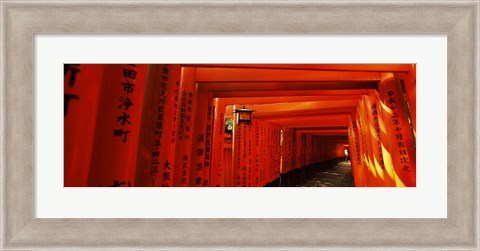 Framed Torii gates of a shrine, Fushimi Inari-Taisha, Fushimi Ward, Kyoto, Kyoto Prefecture, Kinki Region, Honshu, Japan Print